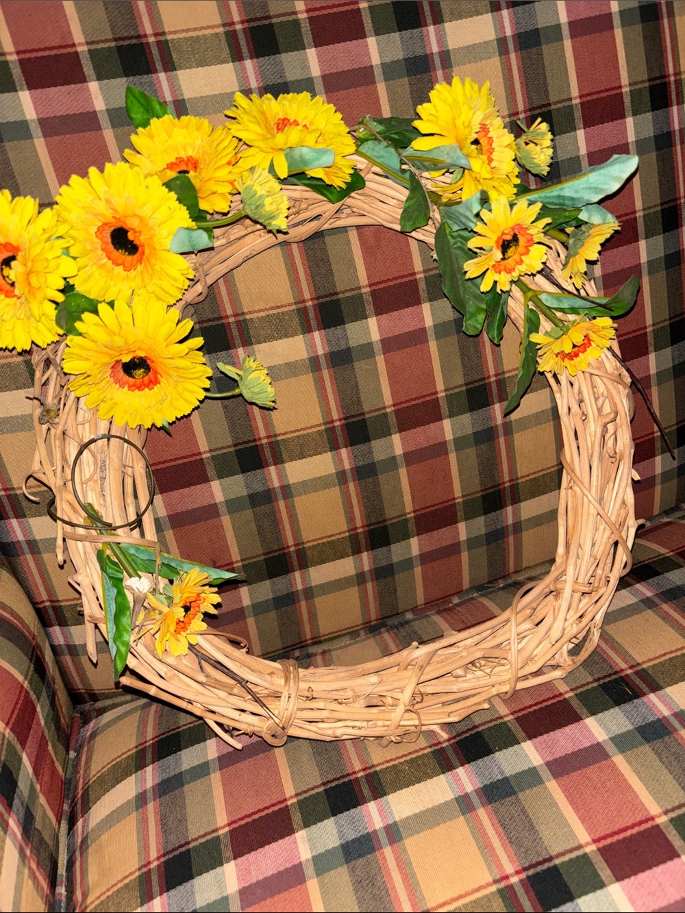 Sunflower Grapevine Wreath - Bright Yellow 16 inches